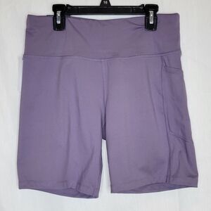 DKNY Buttery Soft‎ Lightweight Mid-Rise Bike Short - Purple